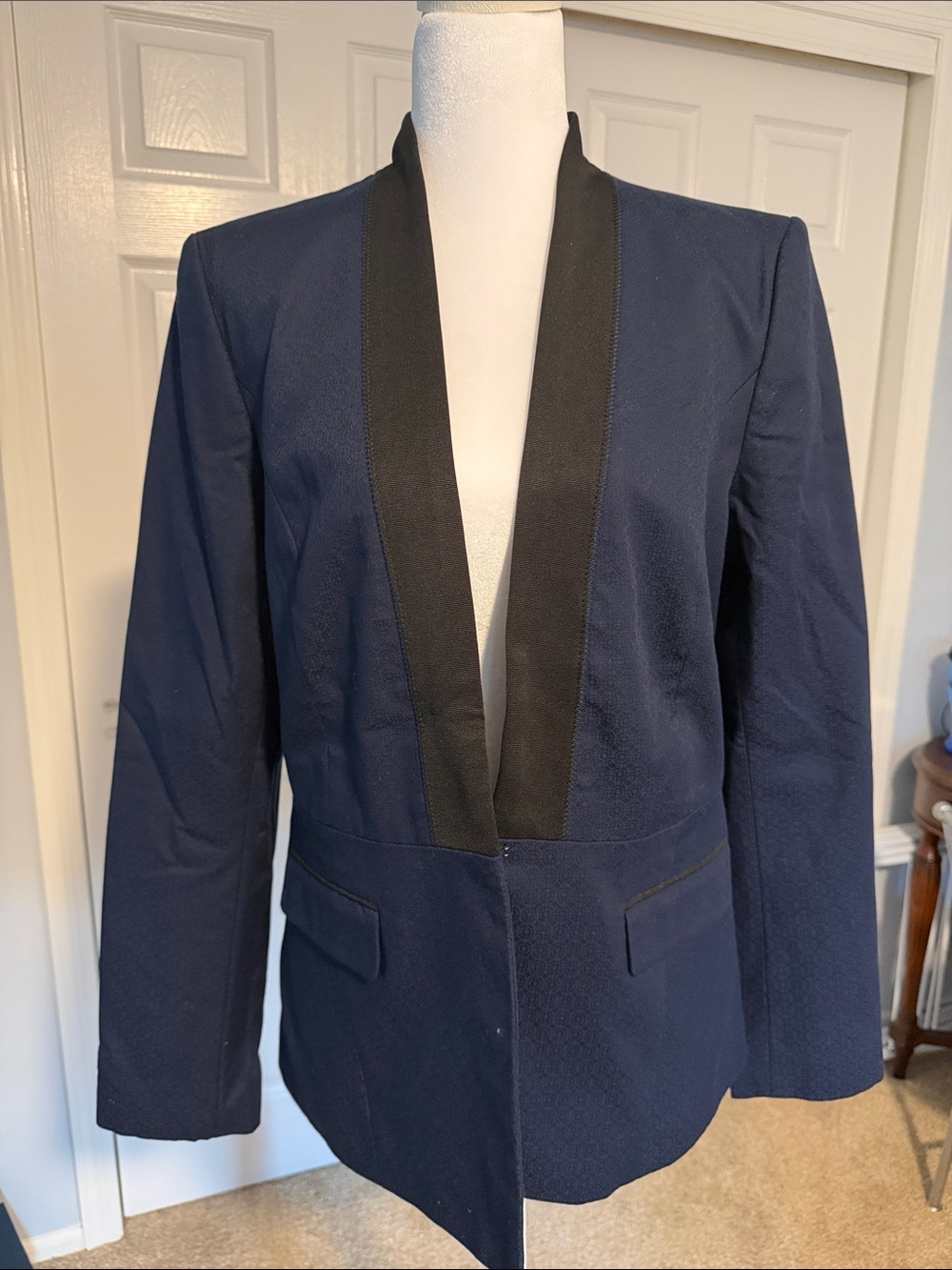 NWT - Banana Republic Navy Blue Womens Tuxedo Style Collar Blazer - 10